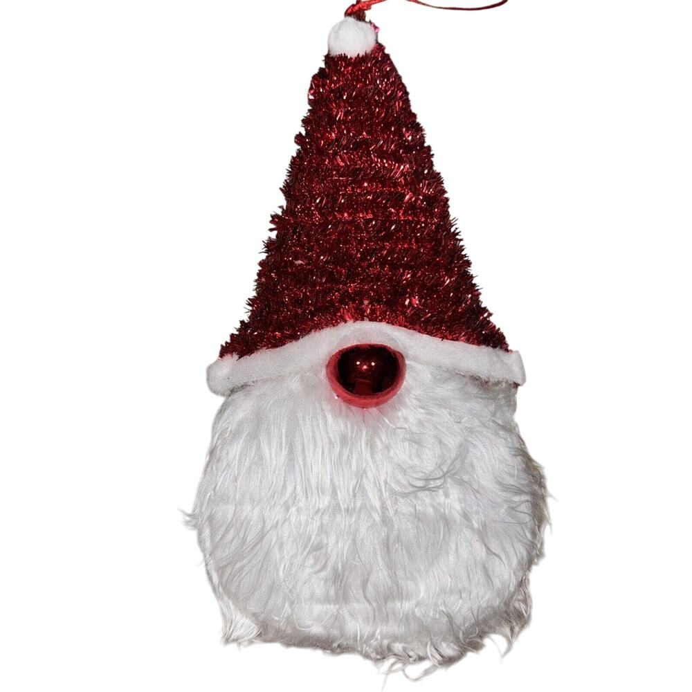 Christmas Tinsel Gnome Hanging Ornament, 15 Inch